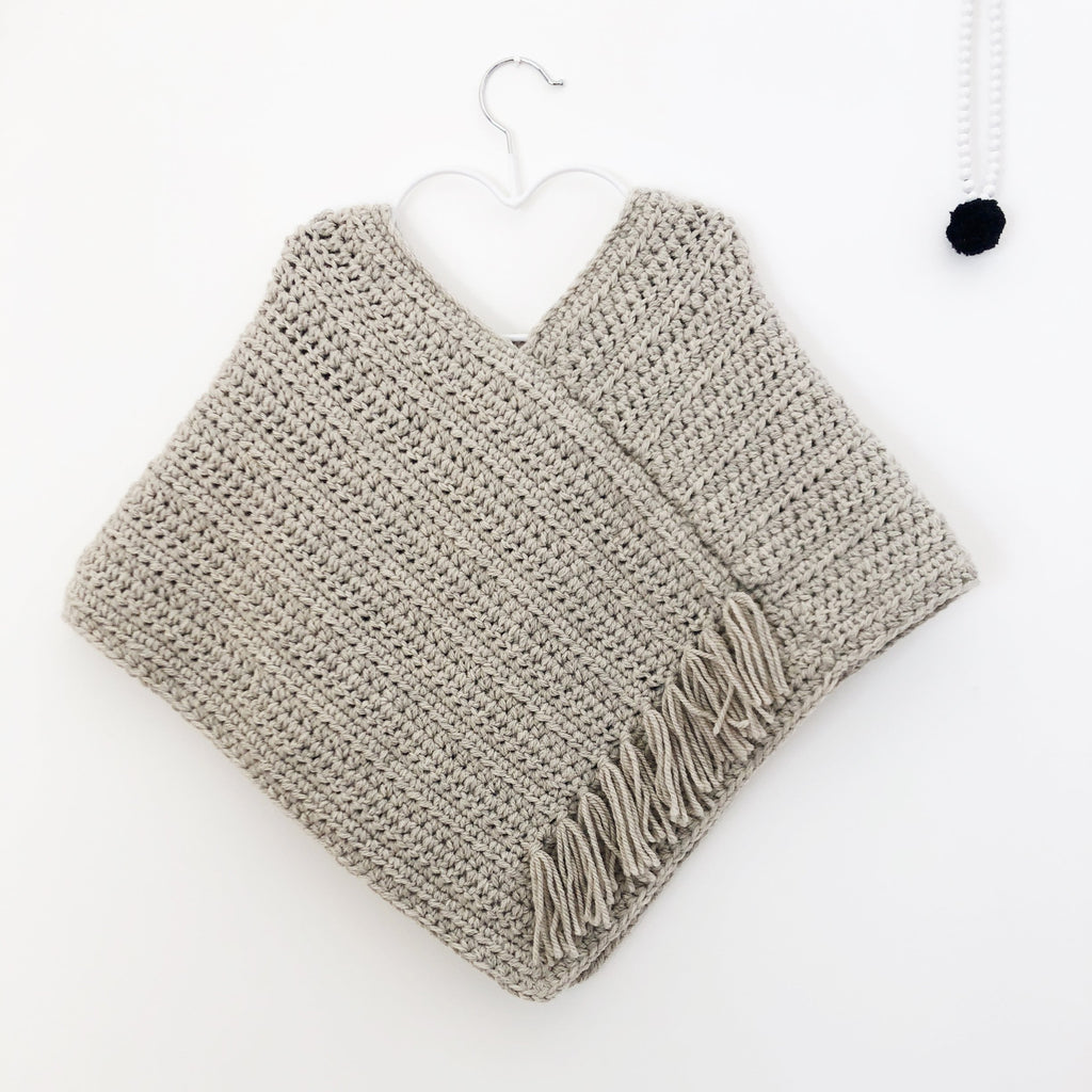 Poncho - laine/alpaga - Gris Tendre