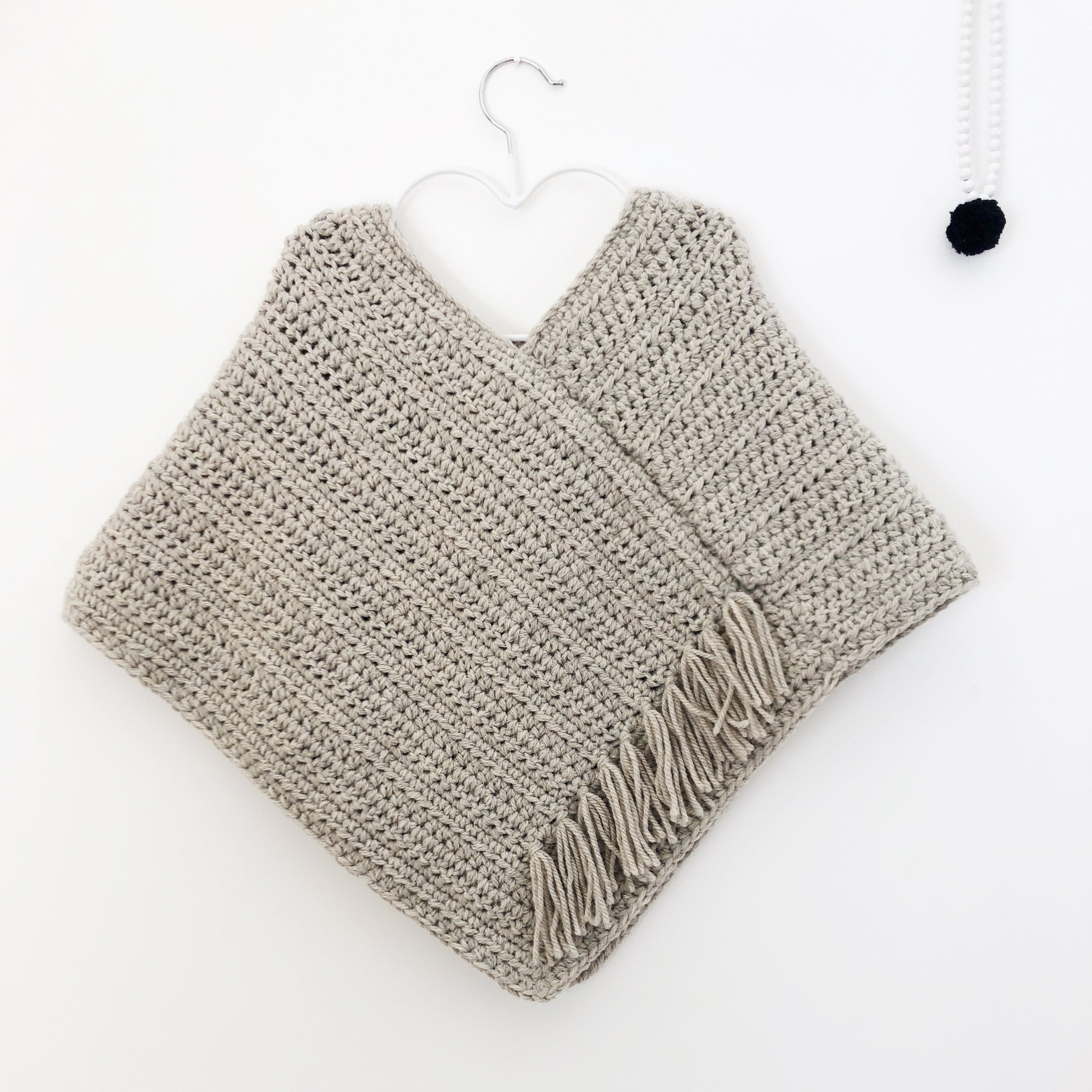 Poncho - laine/alpaga - Gris Tendre